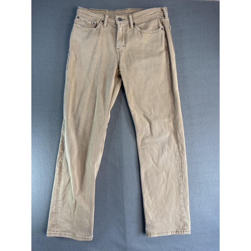 Levi's 514 Jeans Mens 32x32 Beige Light Wash Regular Straight Denim Casual